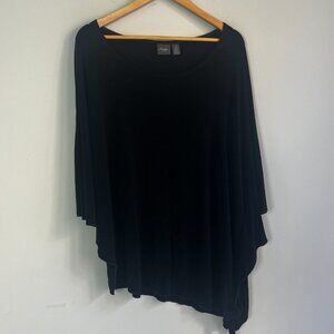 Chicos Travelers Asymetrical Dolman Sleeve Top Black 3